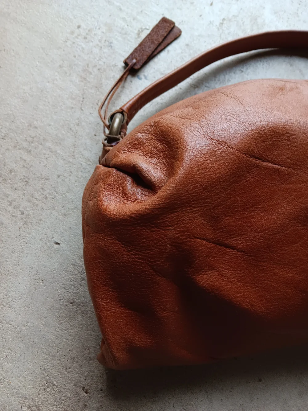 Tano LARGE LEATHER Hobo Bag, Cognac Brown Shoulder bag, Hobo bag,